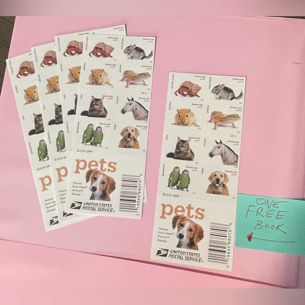 5 “Pets” Booklets of Forever Stamps for the price of 4 🤑